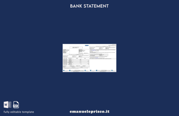 stile verificato India Sì modello di pagine di parole dell'estratto conto bancar